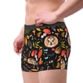 thumbnail image 2 of Yiaed Owl And Leaves Print Men's Soft Cotton Boxer Shorts Breathable Boxers Underwear Moisture-Wicking Underwear Stretch Boxer Briefs for Man-Large, 2 of 5