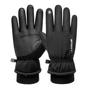 Riding Warm Gloves a Pair of Windproof and Warm Keeping Thick Flush with Anti-slip PU Leather Coat Flush Gloves