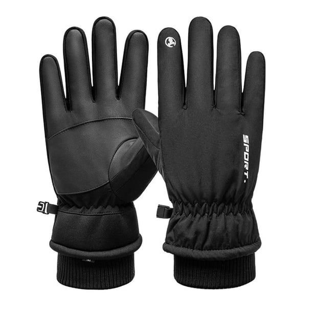 Para Montar, Un Par De Resistentes Al Viento Y Cálidos, Gruesos Al Ras Con Abrigo De Cuero Pu Antideslizante, Guantes Al Ras, Guantes De Mano Impermeables Para Montar Sweethay OD010433-01