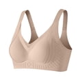 thumbnail image 2 of Guluxicc Wireless Bras for Women with Adjustable Straps, Bralette with Pads, Beige, 32B/32C, 2 of 8