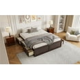thumbnail image 4 of Wood Queen Size Platform Bed Frame with 6 Drawers, Espresso, 4 of 9