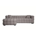 thumbnail image 2 of Dimora Cloud 2303-LG Teddy Boucle 107 in. Shaped Convertible & Reversible Sectional Sofa, Light Gray, 2 of 5