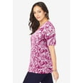 thumbnail image 3 of Jessica London Women's Plus Size Stretch Cotton Square Neck Tee, 3 of 6