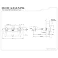 thumbnail image 5 of Kingston Brass KS3121PKL Duchess Two-Handle Wall Mount Bathroom Faucet, Polished Chrome, 5 of 5