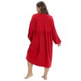 thumbnail image 4 of WBQ Women's Oversized Nightdress Plus Size Nursing Nightgown Long Sleeve V Neck Breastfeeding Nightshirt Sleepwear Soft Pleated Sleepshirt Lounge Dress, XL-4XL, 4 of 6