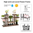 thumbnail image 6 of Wood Plant Stand, Wooden Flower Pot Stands for Outdoor, Flower Display Stand, 4 Shelves 12 Seats, Brown, 6 of 10