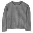 thumbnail image 6 of HAOTAGS Teen Girl's Round-Neck Long-Sleeve Blouse(5-14), Ribbed Knit Shirts Soft Everyday Top Gray 13 Years, 6 of 10