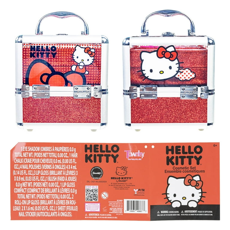 Townley Girl Hello Kitty Beauty Deluxe Train Case, Girls' Makeup