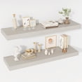 thumbnail image 4 of Floating Shelves  Deep Floating Shelf Wall Mounted  Wall Shelves  Rustic Deep Bookshelf  Extra Deeper &amp; Thicker Display Shelves for Bedroom  Living Room    Set of, 4 of 6