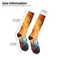 thumbnail image 4 of Fotbe Red And Blue Waves print Women's Men's Novelty Crew Socks Cotton Socks Knee High Socks for Walking,Running,Nurses,Pregnancy, 4 of 8
