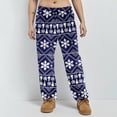 thumbnail image 2 of Adult Fashion Christmas Print Casual Pants with Drawstring Elastic Waist, Comfortable Sleepwear and Loungewear Trousers for Home Use,Navy,XL, 2 of 6