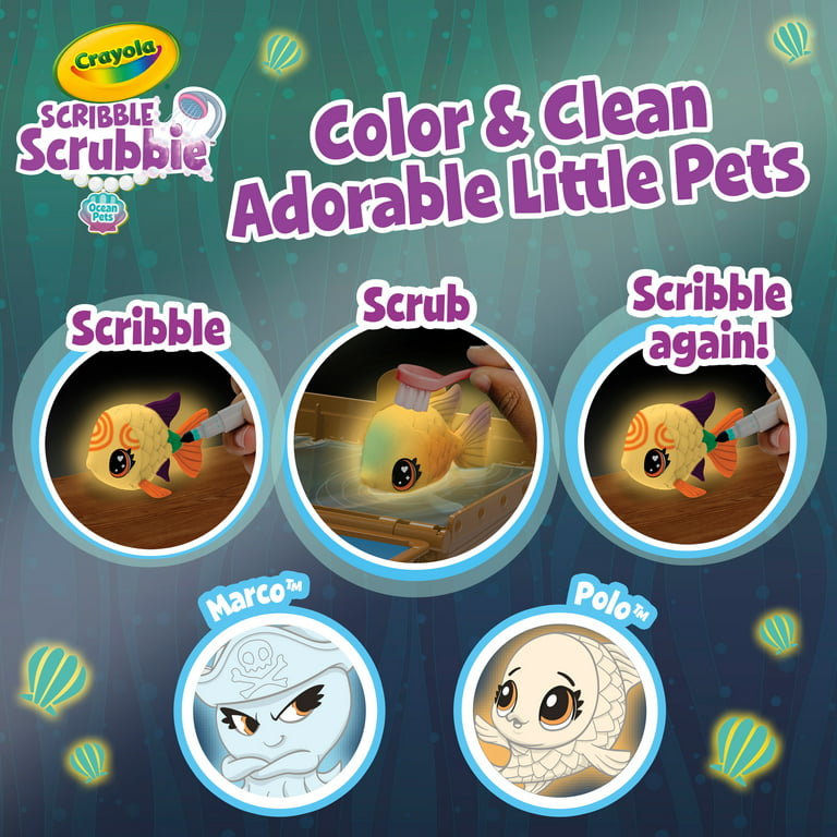 Crayola Scribble Scrubbie Pets Glow Ocean Playset, Holiday Toys for  Beginner Unisex Child, Gifts 