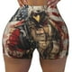 thumbnail image 2 of Balery Bald Eagle Soldier Pantalones cortos de entrenamiento estampados para mujer, sin costuras, ajustados, para gimnasio, yoga, correr, deportes, ejercicio activo, fitness.-Small, 2 of 8