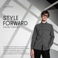 thumbnail image 6 of MERCER+METTLE Unisex Long Sleeve Twill Overshirt | Long Sleeve Shacket with Pockets for Men & Women, Button Up Jacket - Light Anchor Grey Heather XS, 6 of 7