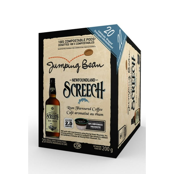 Jumping Bean Newfoundland Screech Rum Flavoured Coffee PODS Walmart.ca
