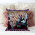thumbnail image 3 of Amrita Sen Designs  16 x 16 in. Tree Oil Duo Suede Blown & Closed Pillow - Cream, Blue & Brown, 3 of 5