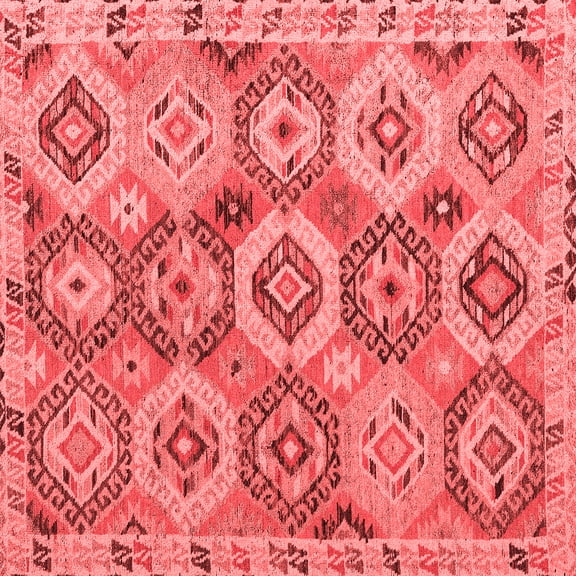 Ahgly Company Indoor Square Southwestern Red Country Area Rugs, 8' Square