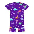 thumbnail image 4 of Cartoon Dinosaurs Baby Rompers Boy Girl Palm Trees Leaves Newborn Infant Clothes Summer Short Sleeve Jumpsuit Playsuit Bodysuit, 4 of 6
