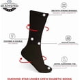 thumbnail image 5 of Diamond Star 3-Pack Diabetic Socks for Men & Women - Non-Binding Cushion Cotton Crew Socks for Neuropathy, Edema, & Circulatory Support (Brown, Sock Size 10-13, Fits Men's Shoe Size 7-12), 5 of 6