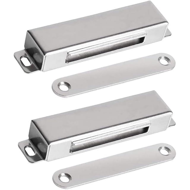 Cerradura magnética para puerta corredera, Jormftte, Acero inoxidable, Plata, 95 x 20 mm