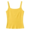thumbnail image 4 of KPOPLK Toddler Baby Girls T-Shirt Summer Solid Color Sleeveless Tees Spaghetti Strap Clothes Big Sis Tank Tops(9-10 Years,Yellow), 4 of 4