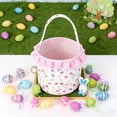 thumbnail image 5 of Easter Basket Floral Pattern Easter Basket with Ruffles, Cloth Storage Tote for Eggs & Decor, Easter Gift & Spring Home Decoration Multicolor, 5 of 8