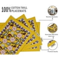 thumbnail image 4 of Vargottam Placemats- Placemat For Dining Table, Set Of 4- Printed & Reversible CottonNapkin-IndoorPlacematsFor Home & Kitchen Dining Table- Asian Block (Mustard Yellow), 4 of 5