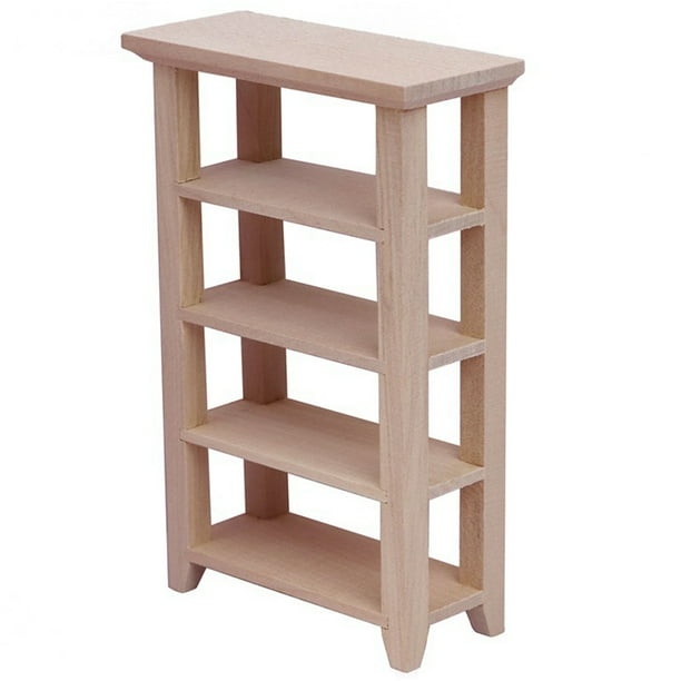 KAKOWELY Mini estantería de madera para muebles, estantería de simulación, adorno para casa en miniatura