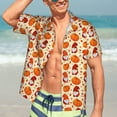thumbnail image 7 of Susaid Gnomes Pumpkin And Mushrooms Print Short Sleeve Shirts Button Down Casual Shirts Summer Beach Aloha Button Down Short Sleeve for Men ,Small, 7 of 7