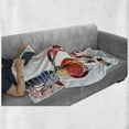 thumbnail image 6 of Colorful Soft Flannel Fleece Blanket, Ornamental Guitar Along Butterflies and Musical Note Silhouettes Concept, Cozy Plush for Indoor and Outdoor Use, 50" x 70", White and Multicolor, by Ambesonne, 6 of 6