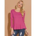 thumbnail image 3 of CamiBásiDe ManLarCon Cuello Redondo Y Peplum Informal PaMujer CiruepúrpuS, 3 of 6