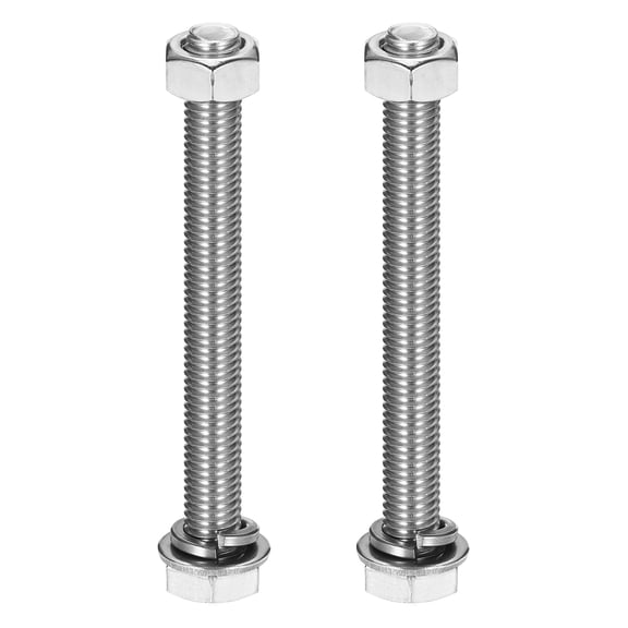 M10 x 95mm 304 Stainless Steel Hex Head Screws Bolts, Nuts, Flat & Lock Washers Assortment Kit, 2 Sets