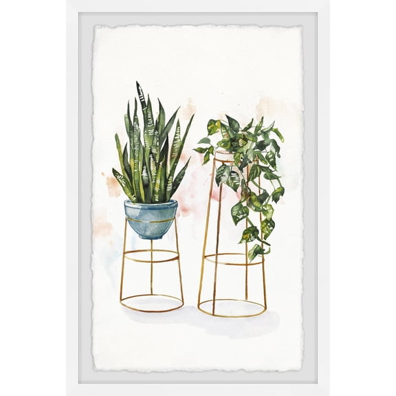 Marmont Hill Hanging Plants Stand II Framed Painting Print-Size:24" X 36"