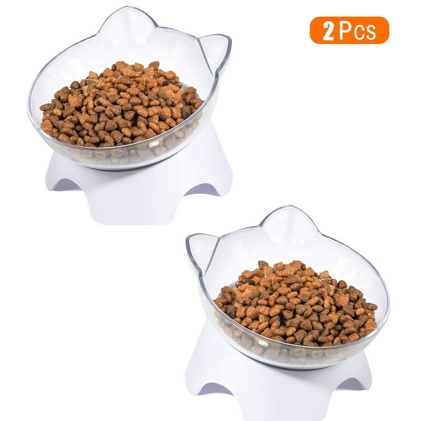 Asablve Cats Bowl, Anti Spill 15° Tilted Cat Food Bowls, Anti Vomiting Cat Dish Pet Feeder Bowls
