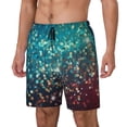 thumbnail image 1 of Kdxio Colorful Rainbow Glitter Print Mens Swim Shorts with Mesh Lining, Breathable and Quick-Drying, Adjustable Waist, Privacy Pocket-Medium, 1 of 6