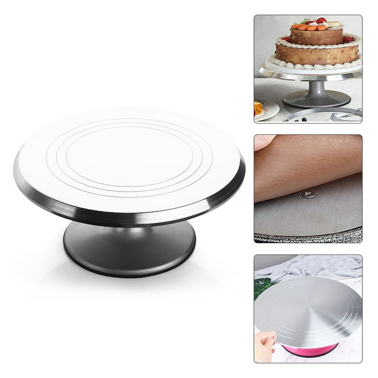 JINGT 10inch cake decorate turntable aluminum smooth bearings non-slip  silicone bottom