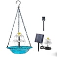 thumbnail image 2 of Rewenti Bloom Outdoor Garden Floating Hanging Solar Bird Feeder Birdbath Fountain Water Decor, 2 of 5