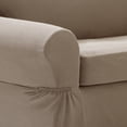 thumbnail image 6 of Zenna Home Pixel 2-Piece Stretch Loveseat Furniture Slipcover, Sand, 6 of 10