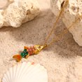 thumbnail image 3 of NICKSUN 18K Gold-Plated Stainless Steel Color-Dipped Fish Pendant Necklace - Minimalist Nautical Fashion Jewelry for Women, 3 of 8