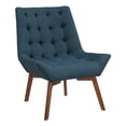 thumbnail image 1 of Chaise Capitonnée Shelly en Tissu Bleu Azur avec Pattes Café K/D, 1 of 8