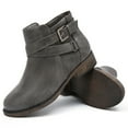 thumbnail image 2 of Women's Ankle Boots - Classic Side Zip, Cover with Buckle Strap, Comfortable Platform, Round Toe, Low Chunky Heel Comfort Slip On Fashion Grey Boots., 2 of 6