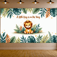 thumbnail image 2 of Cartoon Lion Baby Shower Banner Jungle Animal Party Backdrop Little King Safari Theme for Baby Shower Birthday Event Decoration, 2 of 8