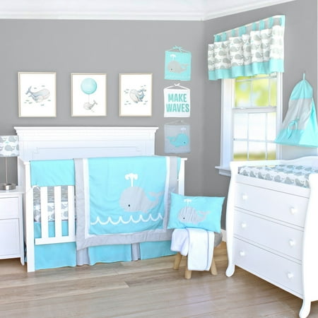 Pam Grace Creations 6 Piece Nautical Whale Crib Bedding Set