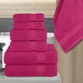 thumbnail image 2 of 100% Turkish Cotton 6 Pcs Bath Towel Set, Luxury Bath Towels for Bathroom, Soft & Absorbent Bathroom Towels Set (2 Bath Towels, 2 Hand Towels, 2 Washcloths), Hot Pink, 2 of 7