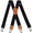 Black, variant on Adjustable Heavy-Duty X-Back Suspenders for Men - 4 Premium Clips, 1 3/8" Elastic Straps