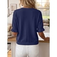 thumbnail image 4 of Anygrew Women's Lightweight Knit Cardigan - Tie Front Ruffle Short Sleeve Open Front Summer Cover Up Sweater Top, 4 of 6