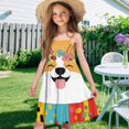 thumbnail image 3 of Uourmeti Dinosaur Dresses for Kids Girls Cute Sundress Sleeveless Summer Spring Cartoon Dress Causal A Line Tank Shift Midi Dress 3-14Years Old, 3 of 7