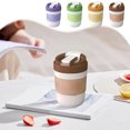 thumbnail image 1 of Sentmoon Sports Water Bottle Glass Cups The New Cute Portable Car Straw Cup High Value A Cup Of Dualuse Macaroon Color Double Drinking Cup Student Gift Cup, 1 of 7
