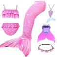 thumbnail image 1 of Summer Girl Mermaid Tail With Monofin Halloween Costume Princess Dress Swimsuit Bikini Bathing Suit For Swim, 1 of 3