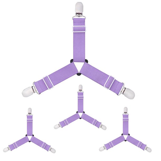 Soporte de esquina de cama con 3 Clips, sujetadores para sábanas, Clips para funda de colchón, sábanas de alta resistencia, correas elásticas ajustables Tan Jianjun unisex